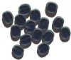 10 14mm Flat Cut Oval Window Bead Montana Blue